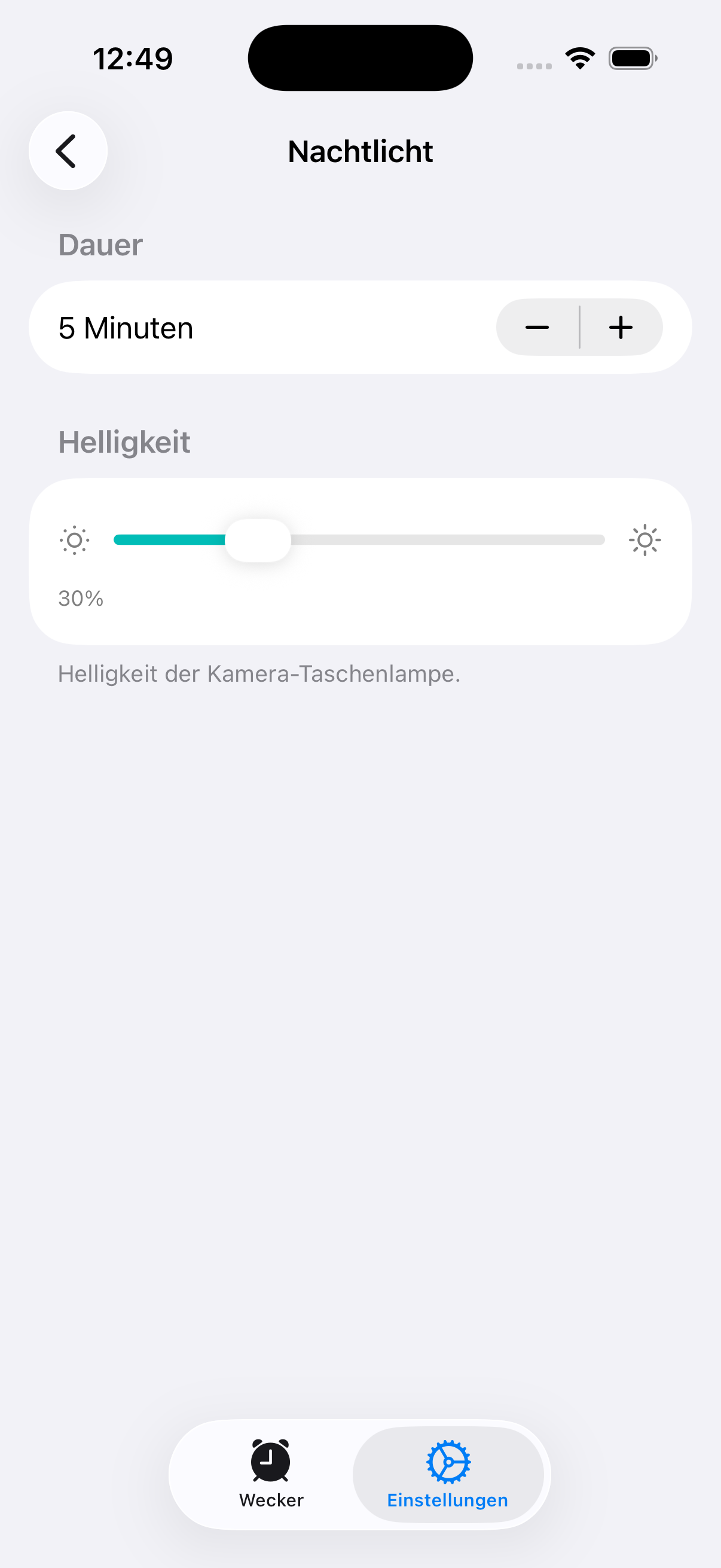 Radiowecker Einstellungen Nachtlicht